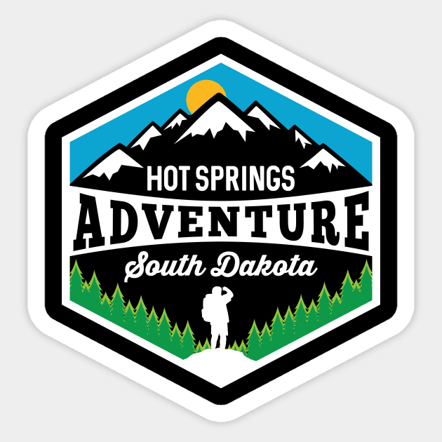 Hot Springs Adventure South Dakota Hiking Wilderness Sticker by SouthDakotaGifts